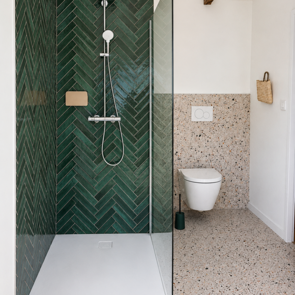 Salle de bain verte